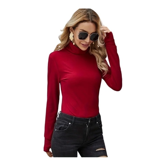 Women's small green long sleeve turtleneck (F1) - Picture 1 of 11